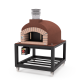 MOVELAR - Holzbackofen für den Außenbereich aus Beton Modell OLYMPUS MONS (Bordeaux - 110 x 110 x 159 cm) - Isoliert mit Kork und 3 Keramikdecken - REF: M00578