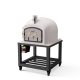 TUOZI - Holzbackofen für den Außenbereich aus Beton Modell KITAWAY (Weiß - 100 x 100 x 170 cm) - Isoliert mit Kork und 3 Keramikdecken - REF: T00051