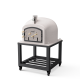 TUOZI - Holzbackofen für den Außenbereich aus Beton Modell KITAWAY (Weiß - 120 x 120 x 170 cm) - Isoliert mit Kork und 3 Keramikdecken - REF: T00061