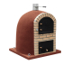 MOVELAR - Holzbackofen für den Außenbereich aus Beton Modell CALDERA BANDAMA (Bordeaux - 110 x 110 x 140 cm) - Isoliert mit Kork und 3 Keramikdecken - REF: M00234