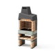 MOVELAR - Gemauerter Grill für Holz und Holzkohle Modell California Plus (86,5 x 58 x 215 cm)