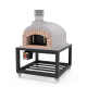 MOVELAR - Holzbackofen für den Außenbereich aus Beton Modell OLYMPUS MONS (Weiß - 110 x 110 x 159 cm) - Isoliert mit Kork und 3 Keramikdecken - REF: M00580